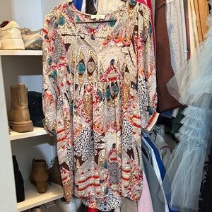 Umgee Multicolor Patterned Mini Dress